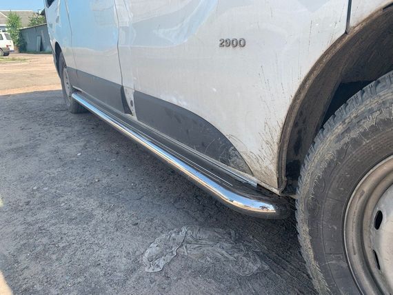 Боковые пороги Premium (2 шт, нерж) 60 мм, короткая база для Opel Vivaro 2001-2015 гг | Зображення 4