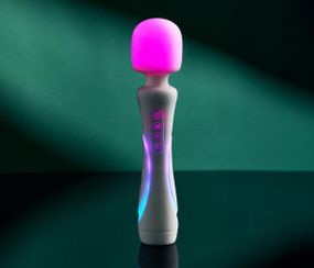 Микрофон с вибрацией, RGB-подсветкой и приложением Illumination The Wand, белый, 24,8 × 5,1 см Sex Aura