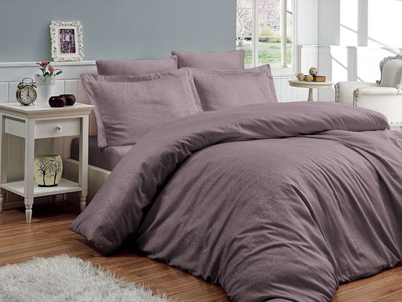 Постельное белье First Choice Jacquard Satin 200х220 “Athena Lilac”