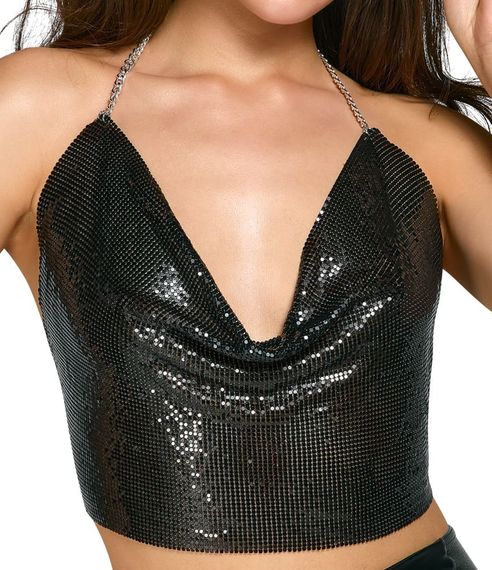 Топ Cottelli Collection Metal Top 2450542 Черный S/M/L | Зображення 3