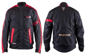 Мотокуртка   SCOYCO   (текстиль) (size:XL, черно-красная, mod:JK34)