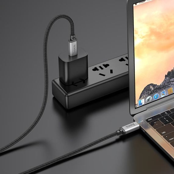 Дата кабель Hoco US05 Type-C to Type-C 100W USB4 40Gbps (1m) Black | Зображення 2