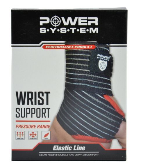 Кистьові бинти Power System PS-6000 Elastic Wrist Support Black/Red (пара) | Зображення 9