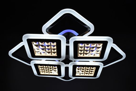 Люстра світлодіодна стельова LED світильник для квартири на стелю лед з пультом 26121 Чорний 11х54х62 см. | Зображення 9