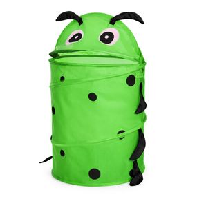 Корзина для игрушек "Гусеница зеленая" M 1039(Green) диаметр 37 см, высота 47/57 см, с крышкой