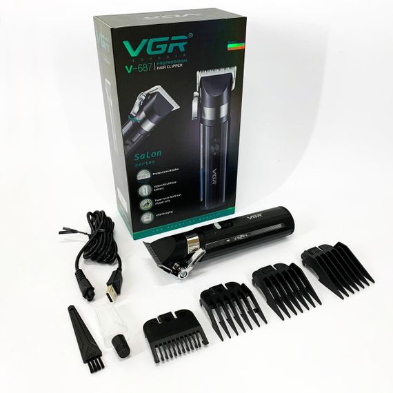 Профессиональная машинка для стрижки волос на аккумуляторе VGR, Профессиональный беспроводной триммер DS-64 | Зображення 9