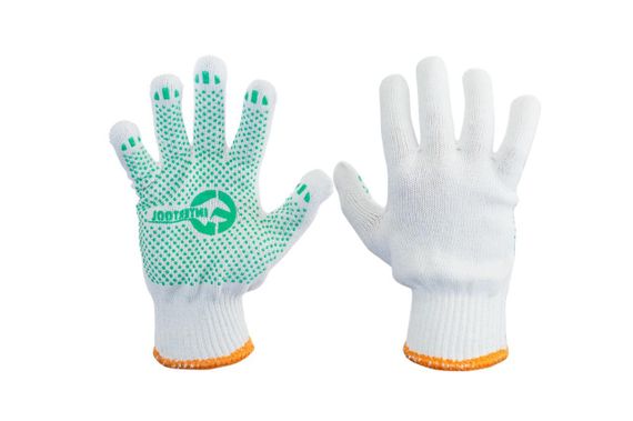 Перчатки Intertool - 70/30 с точкой 68г белые 9" (SP-0133) | Зображення 2
