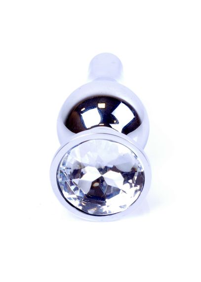 Анальна пробка - Jewellery Silver Long Plug Clear | Зображення 2
