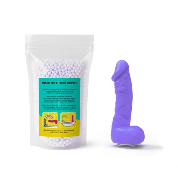 Крафтовое мыло-член с присоской Чистий Кайф MEDIUM Violet, натуральное sexstyle | Зображення 3