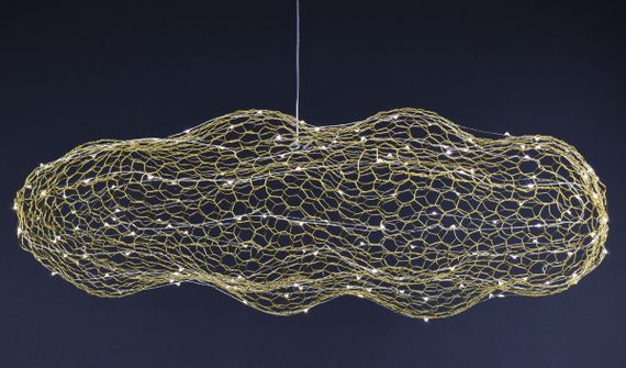 Люстра світлодіодна підвісна LED світильник для квартири на стелю лед 27656 Золото 25-200х55х150 см. | Зображення 2