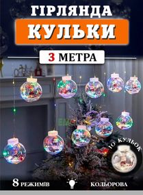 Xmas гірлянда мікс 4 види 200L M-1 Copper curtain ball lamp Мультикольорова 3M*1.5M (47683-7557_248)