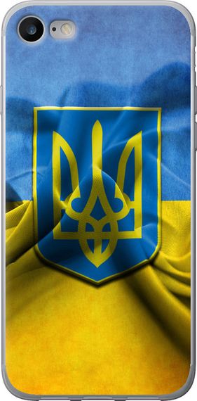 Чехол на iPhone SE 2020 Флаг и герб Украины 1 "375u-2013-17620"