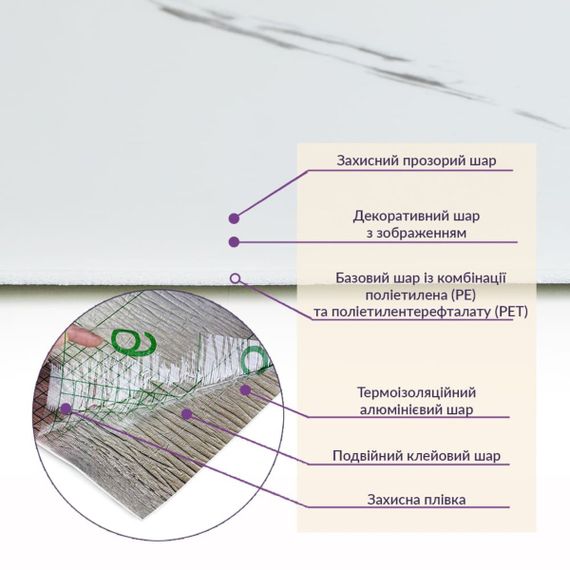 Самоклеюча стінова PET плитка у рулоні 600*3000*2mm SW-00001698 | Зображення 4