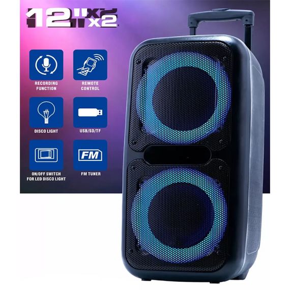 Bluetooth колонка караоке радіо ZXX-7575 80х39х33 см 300 Вт, Переносна колонка GV-150 з ручкою | Зображення 3