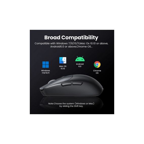 Мишка Ugreen MU103 Wireless/Bluetooth Black (90539) | Зображення 9