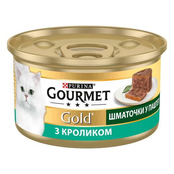 Вологий корм для котів з кроликом у паштеті Gourmet Gold, 85 гр