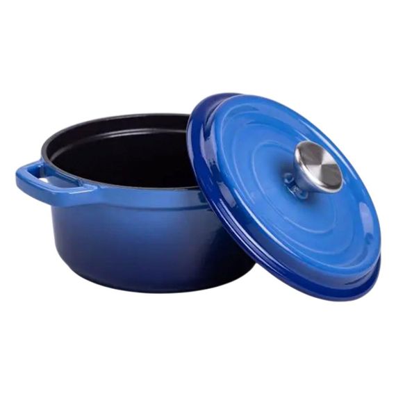 Каструля чавунна емальована 2 л з кришкою Ø20 см Синя HP-1-2BL | Зображення 2