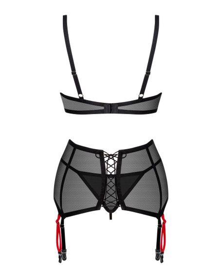 Комплект полупрозрачный XS/S Glandez Obsessive, 3 предмета, черный sexstyle | Зображення 3