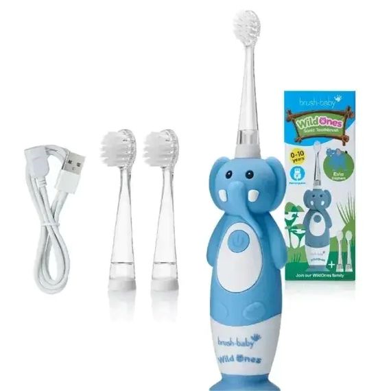 Дитяча електрична зубна щітка Brush-Baby Sonic Toothbrush WildOnes (від 0 до 10 років) Слон | Зображення 1