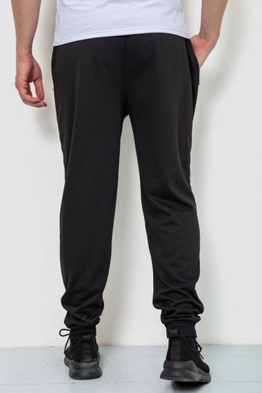 Спорт штани чоловічі двонитка, колір чорний, 244R41298 | Зображення 3