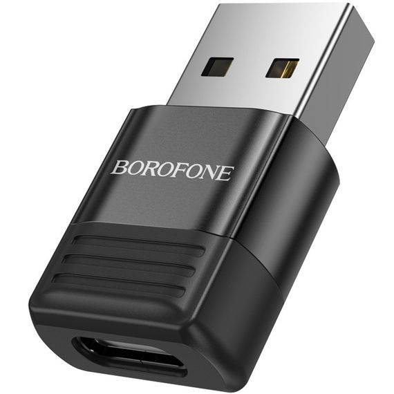 Перехідник Borofone BV18 USB male to Type-C female USB2.0 Black