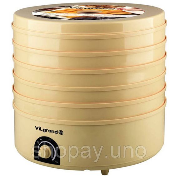 Сушилка для овощей и фруктов VILGRAND VDF520‐20, 20 л, 520 Вт, 5 ярусов, регулировка температуры | Зображення 4