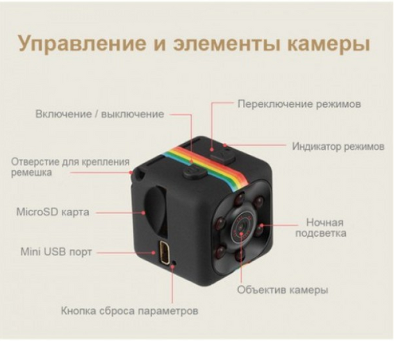Экшн-камера ночного видения SQ11 HD 1080 | Зображення 8