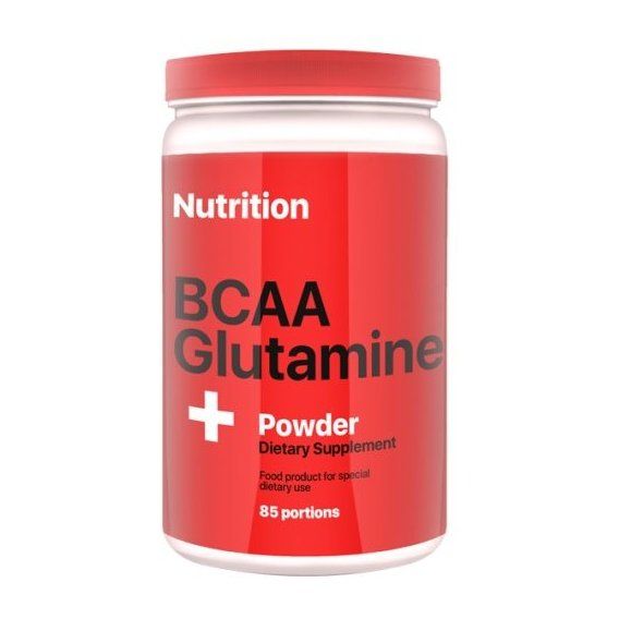Амінокислота BCAA для спорту AB PRO BCAA + Glutamine Powder 1000 g /84 servings/ Клубника