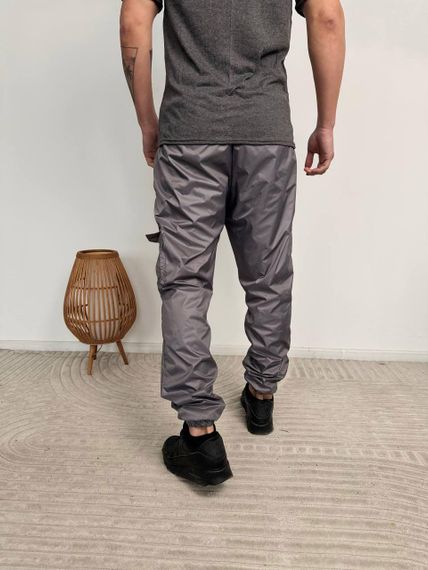 Чоловічі Спортивні штани з плащівки графіт | Зображення 4