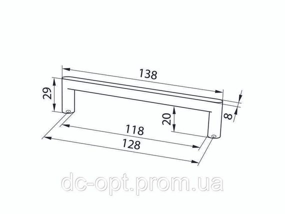 Ручка DL 42/128 G6 Хром Матовий (Алюміній) ДС СтандартЛайн | Зображення 1
