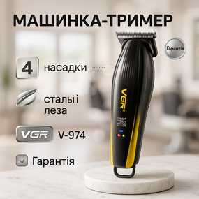 Профессиональная машинка для стрижки волос и бороды VGR V-974, Машинка для стрижки мужская WC-92