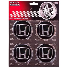 Наклейки на ковпаки "HONDA" чорні, діам. 90 мм (4 шт.)
