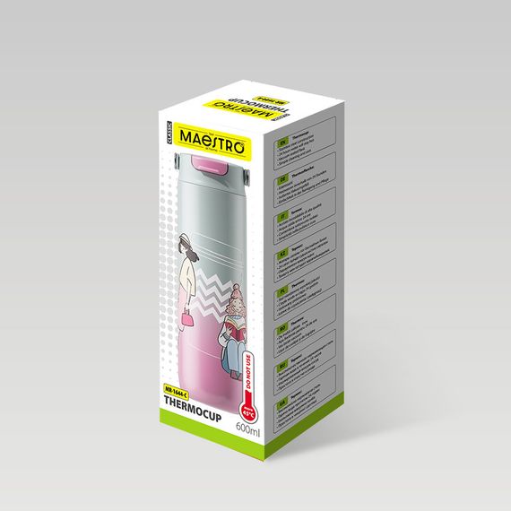 Термокружка Maestro Girls MR-1644-C 600 мл з нержавіючої сталі герметична | Зображення 6
