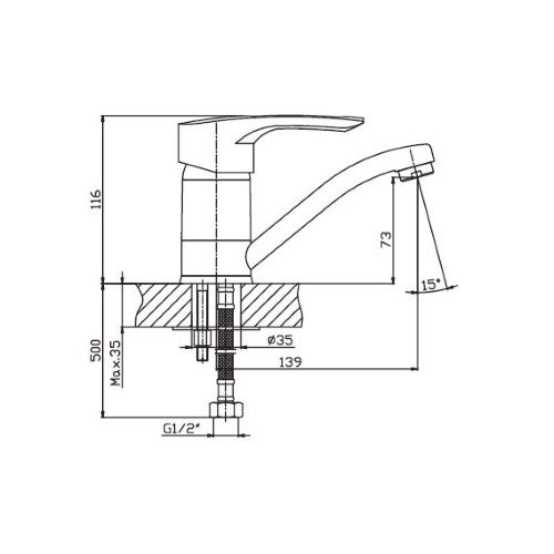 Змішувач для кухні Haiba HANSBERG 004 чорний HB0185 | Зображення 1