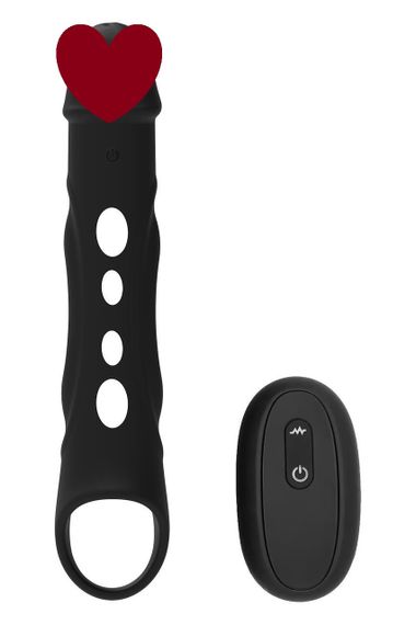 Насадка на пеніс із вібрацією Dream Toys Ramrod та пультом управління, чорна Sex Aura