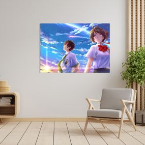 Плакат-постер з принтом Кавун Your Name Твоє Ім'я Такі Тачібана Mitsuha Міямідзу дивляться в небо А1 ПЛ000721(A1)