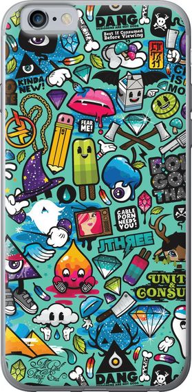 Чехол на iPhone 6 Стикер бомбинг 1 "693u-45-17620"