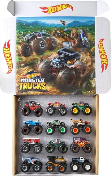 Hot Wheels Monster Trucks Ultimate Chaos 12 Pack. Подарочный набор 12 монстр-траков Хот Вилс | Зображення 2