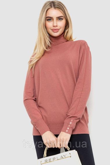 Гольф жіночий однотонний базовий, колір темно-кораловий, розмір XL-XXL FA_008668