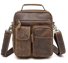 Сумка мужская Crazy horse Vintage 14692 Коричневая