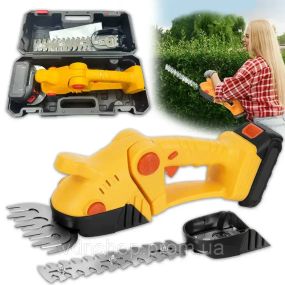 Акумуляторні ножиці-кущорізи на 24Вт з 2 насадками для догляду за садом в кейсі