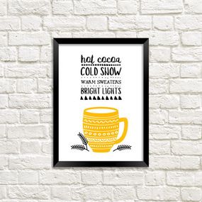 Постер в рамке Hot cocoa Cold snow 30x42 см, A3 (MT3_21NG007_BL)