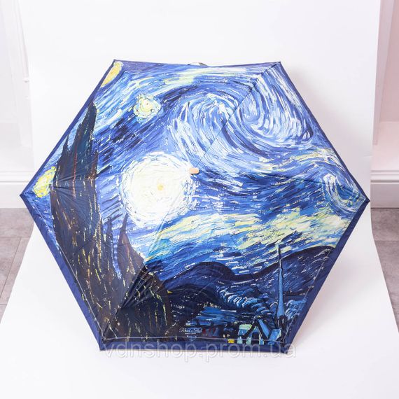 Парасолька механічна Ван Гога «Зоряна ніч» міцна надійна з поліестеру діаметр 91 см HP-23-1BL