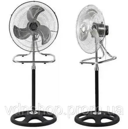 Вентилятор 3 в1 Wimpex 1807 Чорно - Сріблястий підлоговий настільний настінний охолоджувач з 3 швидкостями