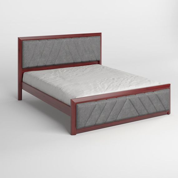 Полуторне дерев&#039;яне ліжко Mebigrand Барселона Б2 Махонь/Аляска 93 (Сірий) 120х190 см (MBG-13468) | Зображення 1