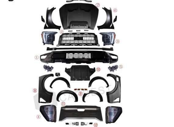 Комплект обвесов (дизайн F150 Raptor 2023) для Ford Ranger 2011-2022 гг