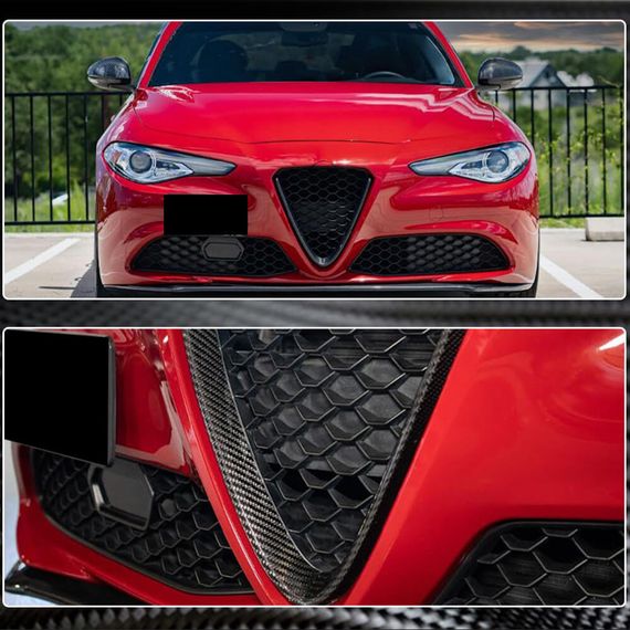 Накладка на решетку (для Base, Сухой карбон) для Alfa Romeo Giulia 2016-2022 гг | Зображення 3