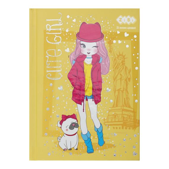 Блокнот CUTE GIRL, А-6, 64 листи, клітка, жовтий ZB.12715-08 Zibi (4823078942555)