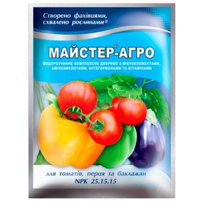 Добриво Майстер-агро  для томатів, перцю та баклажанів NPK 25.15.15 100 г