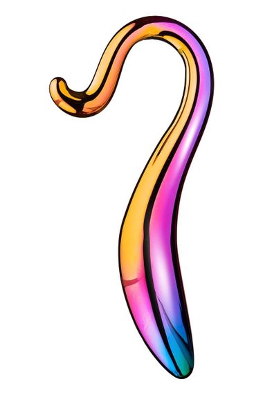 Вигнутий скляний фалоімітатор Dream Toys Glamour Glass, різнокольоровий Sex Aura